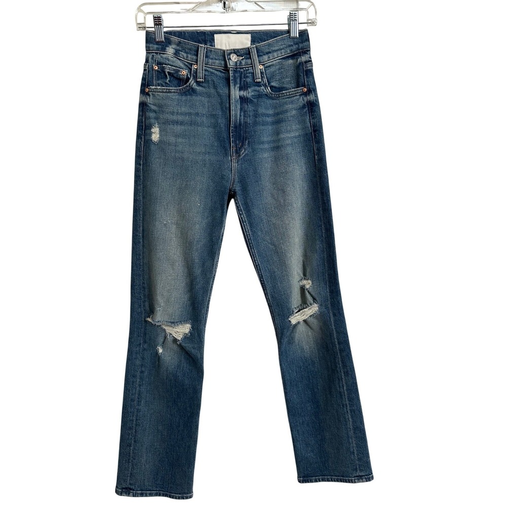 MOTHER The High Waisted Rider Ankle Jeans Far Beyond The Sky Distressed 23